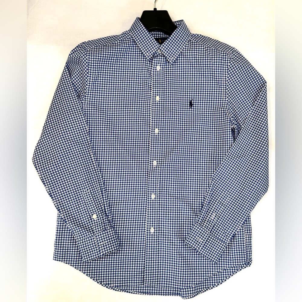 RALPH LAUREN Plaid Long Sleeve Cotton Button Down Shirt Boy’s Size XL